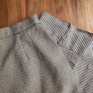 Set of 2 - Vintage Houndstooth & Gingham Print Pencil Skirts in Black/White Sz S